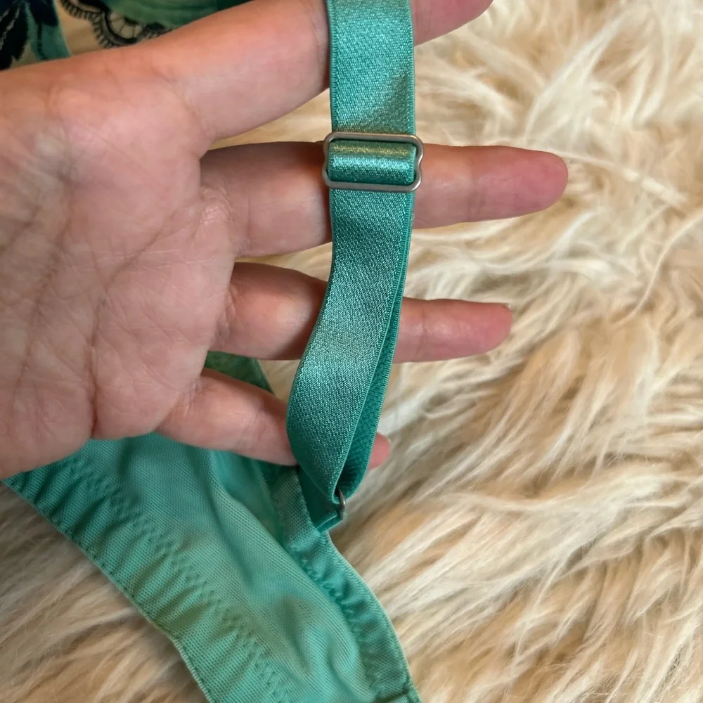 NWOT Soma Sensuous Lace Unlined Bra with Underwire, Wasabi/Poseidon, Size 38D - Picture 8 of 11